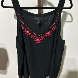 Lane Bryant- black with pink beads tank top size 22
